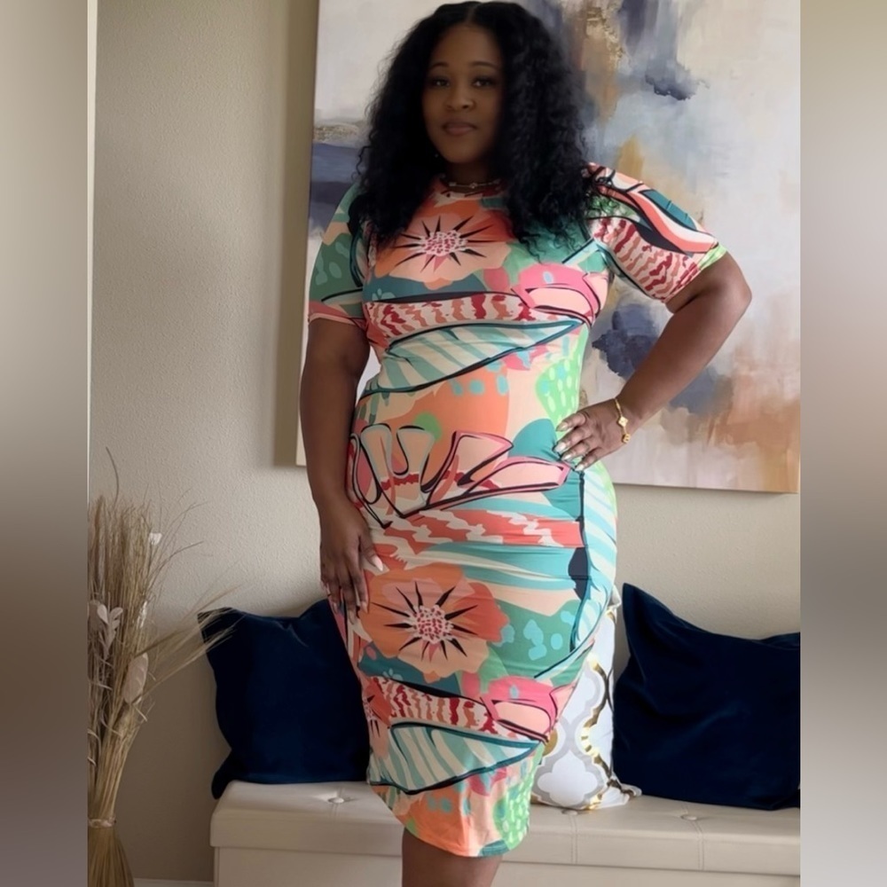 Multicolor Midi Dress - Picture 4 of 4